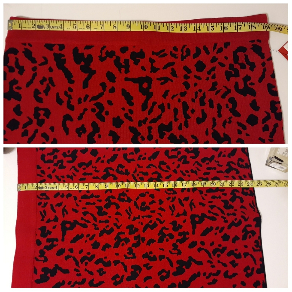 ๐NWT Love Scarlett Red & Black Leopard Skirt - Picture 7 of 7